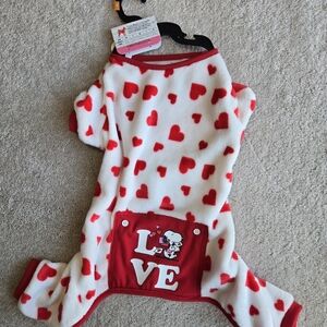 Peanuts Red and White Heart Dog Outfit